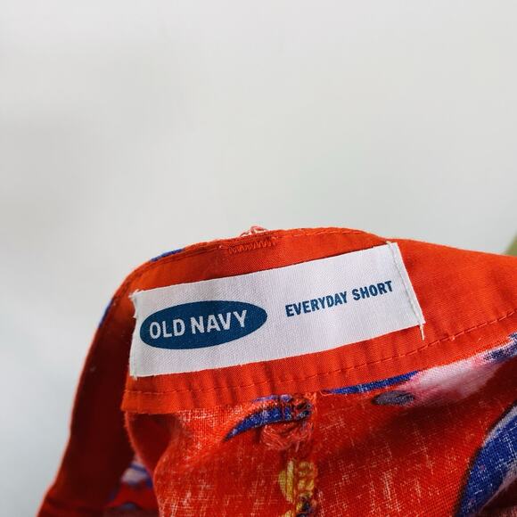 Old Navy Plus Size 20 Floral Print Linen Blend Everyday Shorts Red Casual - Picture 3 of 3